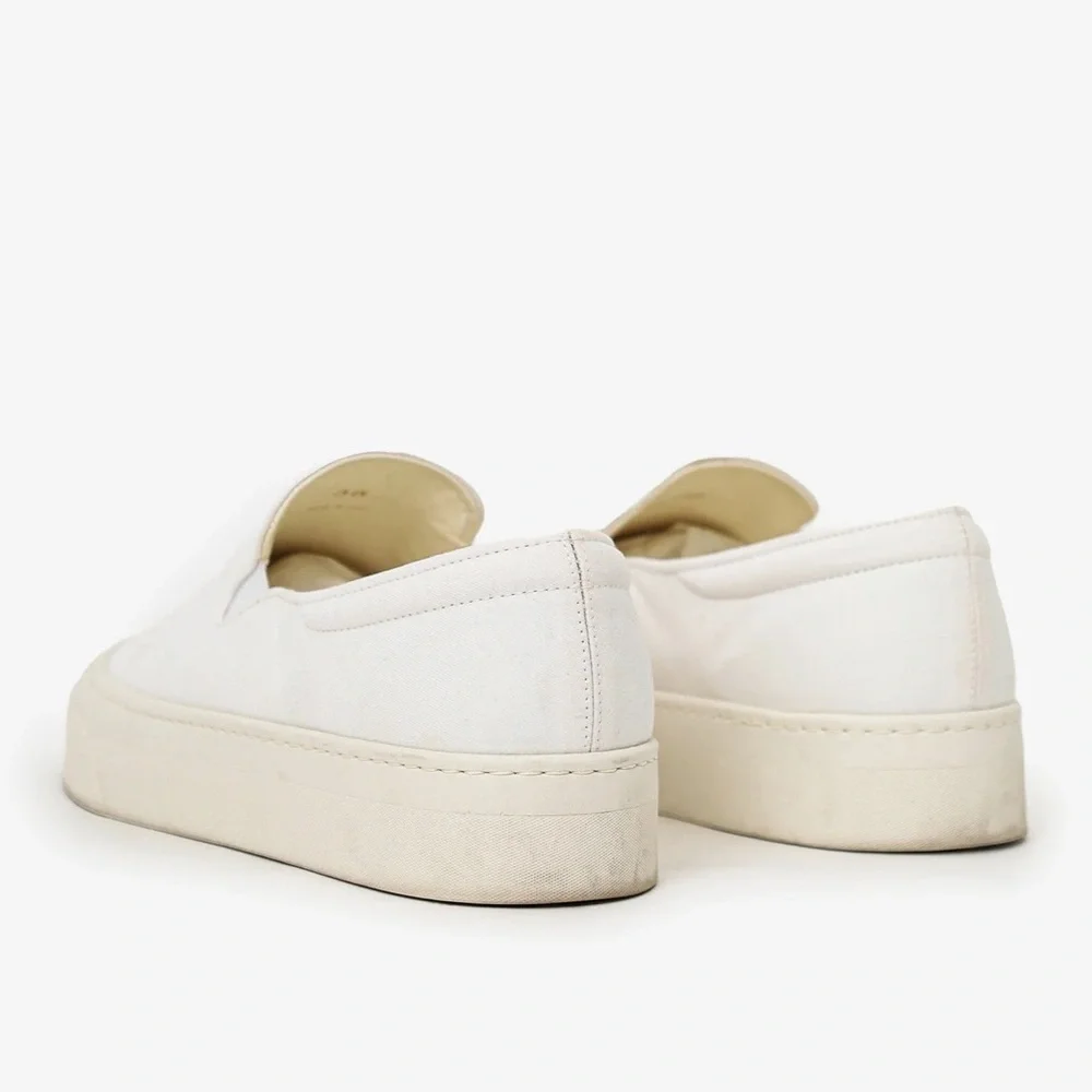 The Row Cream White Slip-On Sneakers
